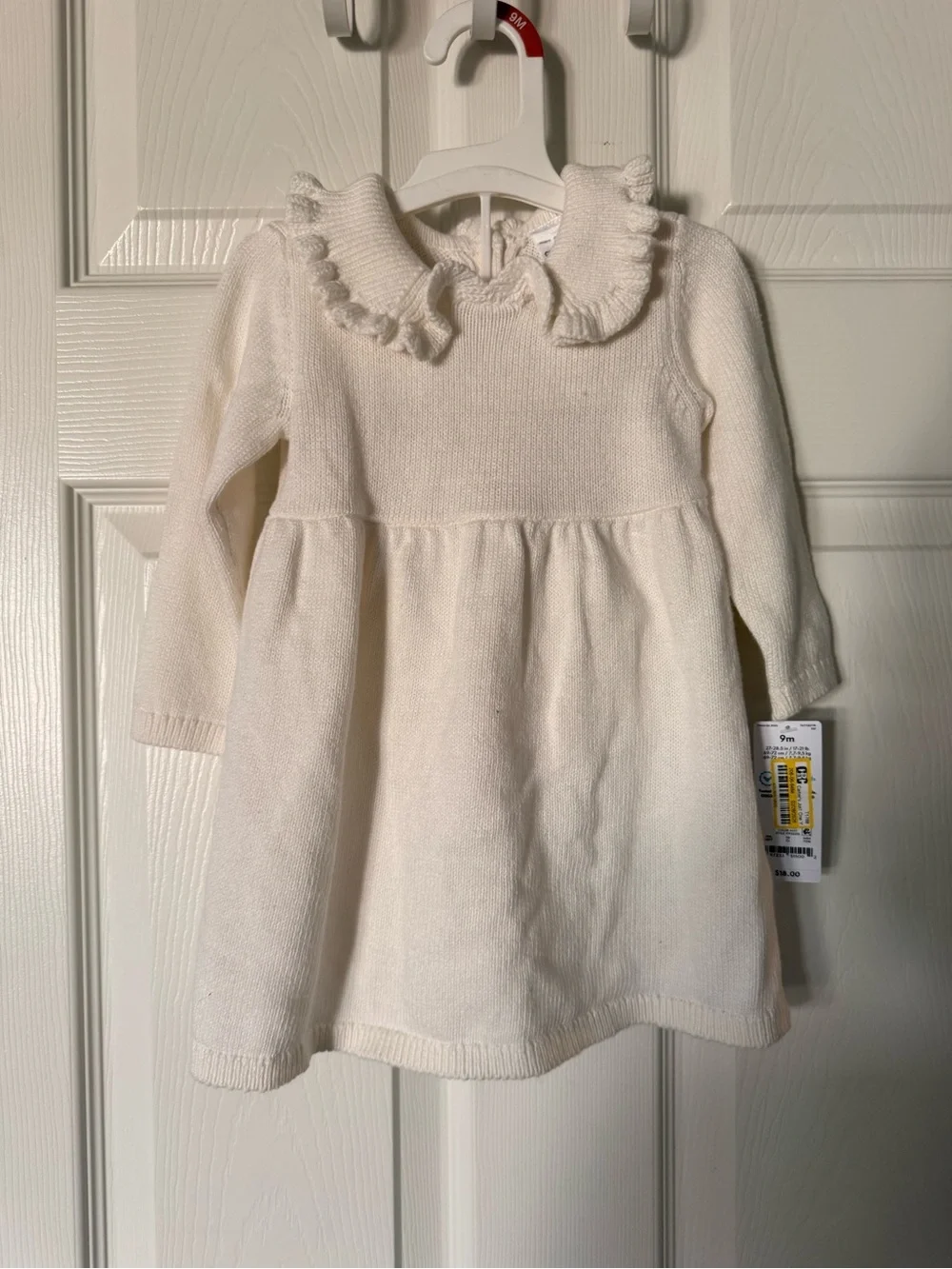 Carter's Just One Yo Baby Girls' 2pc Ruffle Sweater Dress - Ivory 9M